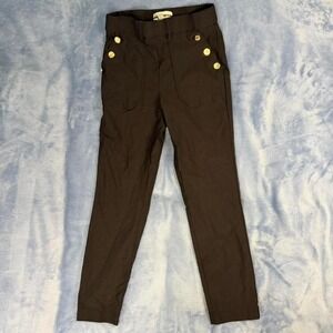 Jules & Leopold Black trousers with gold buttons and pockets. Size: XS